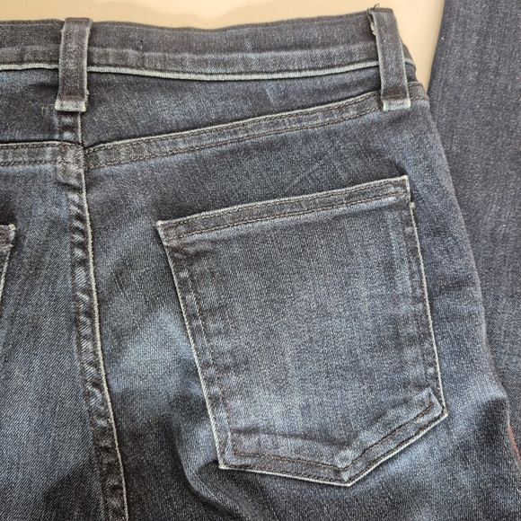 Veronica Beard Carolyn 10" Baby Boot Jeans Navy/Red Leg Stripe Released Hem - 25 - Picture 9 of 15